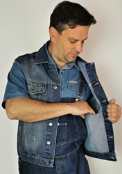 Pánská sepraná jeansová vesta 178
