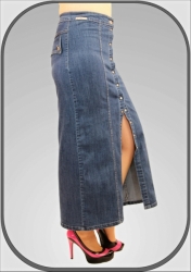 Dlouhá jeansová propínací sukně 1844
