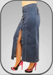 Dlouhá jeansová propínací sukně 1845