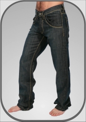Pánské tmavé jeansy s knoflíky 368/65 dl. 34" (86cm)