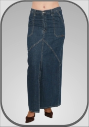 Dlouhá jeansová sukně s kapsami 5130