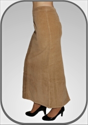 Manšestrová béžová dlouhá sukně 5205