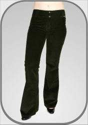 Dámské khaki manšestrové kalhoty  5209-3