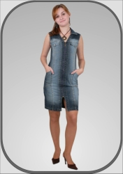 Jeansové šaty bez rukávů 5363