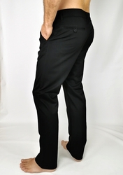 Pánské černé vycházkové kalhoty 06U TORA BLACK/36