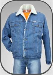 Jeansová světle modrá bunda s kožíškem MICHAL5