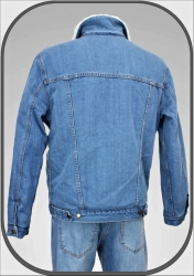Jeansová světle modrá bunda s kožíškem MICHAL4
