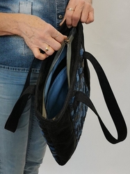 Ručně šitá riflová proplétaná taška