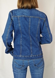 Dámská středně modrá džínová bunda se stojáčkem 096SV
