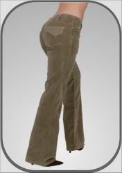 Dámské manšestrové béžové kalhoty 107