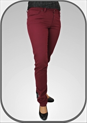 Bordové úzké kalhoty CLEO  dl.34" (86cm)