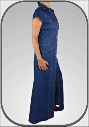 Dlouhé džínové šaty s knoflíky 183