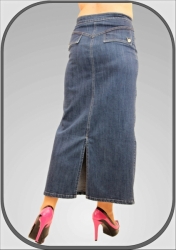 Dlouhá jeansová propínací sukně 1842