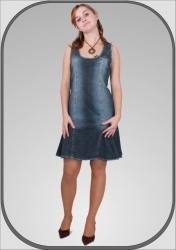 Dámské jeansové šaty s volánem 5070