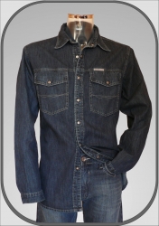 Pánská jeansová košile s dlouhým rukávem 153