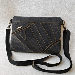 Riflová černá crossbody kabelka AKVAMARÍN 10