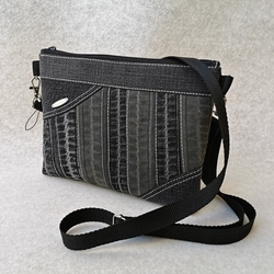 Riflová černá crossbody kabelka AKVAMARÍN 12