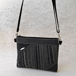 Riflová černá crossbody kabelka AKVAMARÍN 12