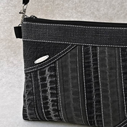 Riflová černá crossbody kabelka AKVAMARÍN 12