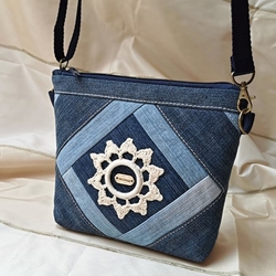 Riflová crossbody kabelka AKVAMARÍN 14
