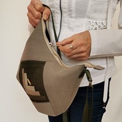 Béžová kabelka přes rameno ALABASTR patchwork