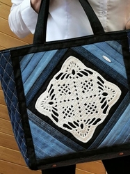 Ručně šitá kabelka s patchworkem AZURIT2