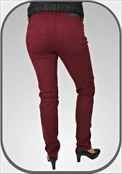 Bordové úzké kalhoty CLEO  dl.34" (86cm)