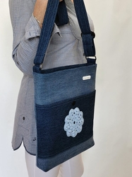 Ručně šitá riflová kabelka přes rameno CROSSBODY