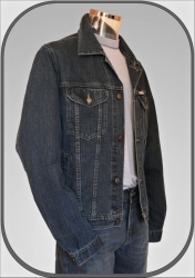 Pánská klasická prodloužená jeansová bunda 188
