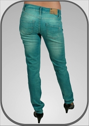 Dámské tyrkysové jeansy GOSIA dl. 32" (81cm)