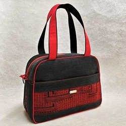 Džínová černo-červená originální kabelka GRANÁT 6