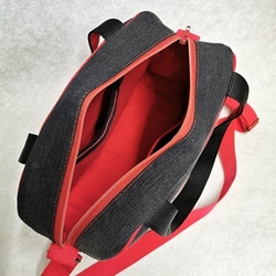 Džínová černo-červená originální kabelka GRANÁT 6