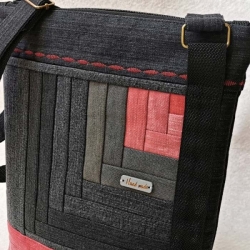 Jeansová patchwork kabelka LABRADORIT 13