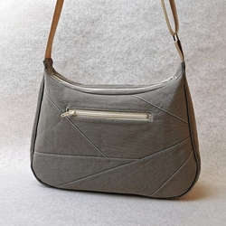 Béžová riflová kabelka s háčkovanou vsadkou PERLA 11