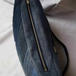 Ručně šitá džínová kabelka s proplétáním PERLA