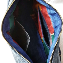 Ručně šitá džínová kabelka s proplétáním PERLA