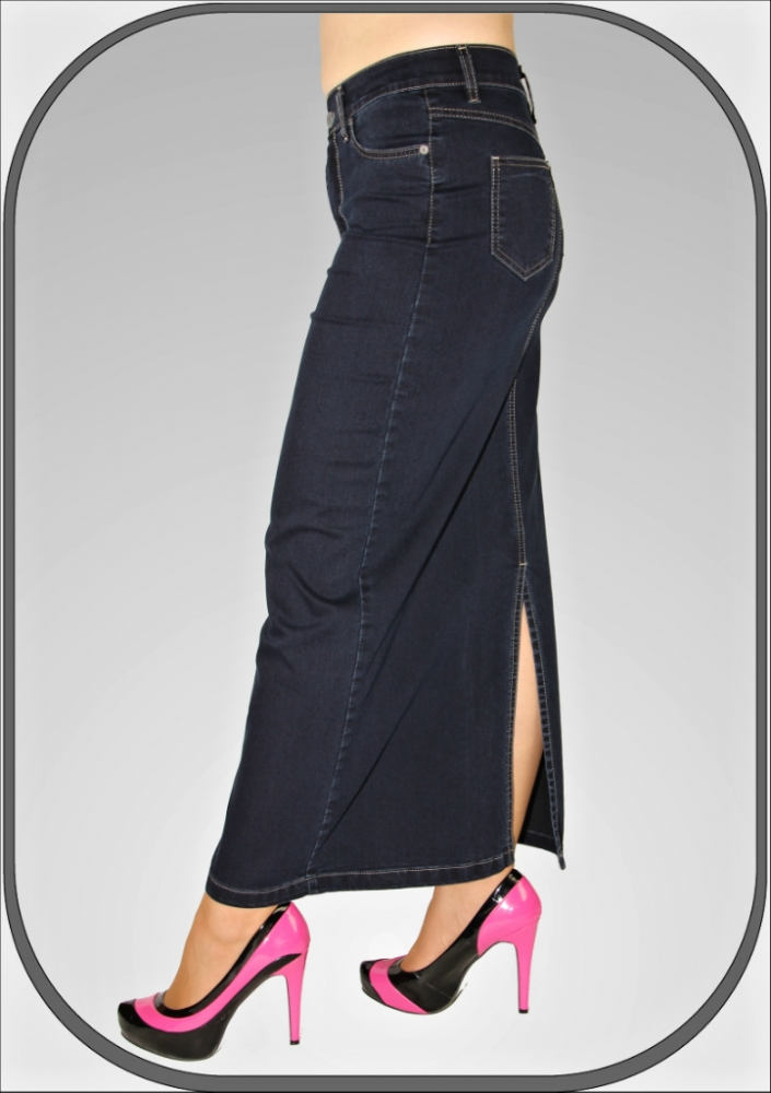 Dlouhá dámská džínová sukně 035/dl