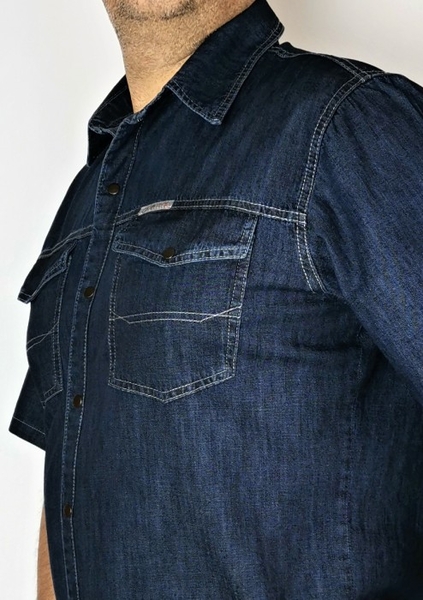 Pánská džínová košile s krátkým rukávem 154