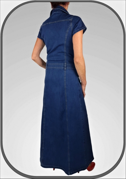 Dlouhé džínové šaty s knoflíky 183